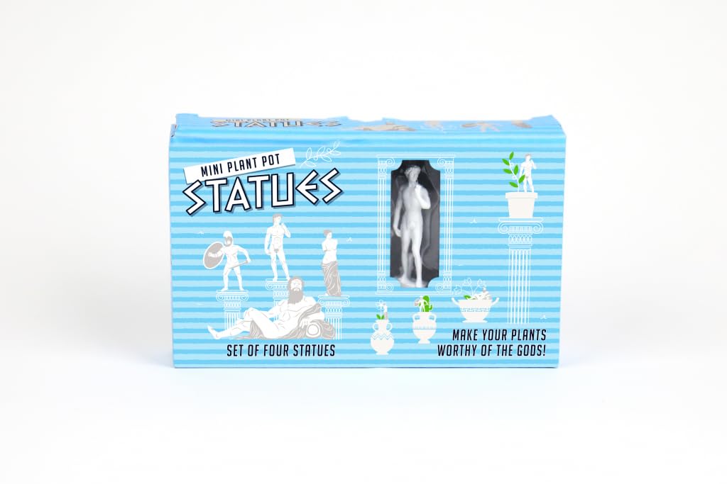 Gift Republic 4-Pack Plant Pot Statues Markers, Resin, White, One Size