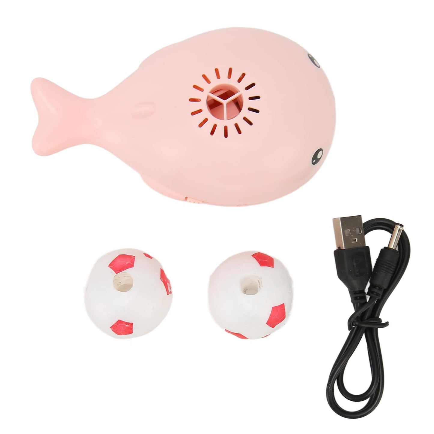 BTSEURY Electric Whale Floating Ball Toy, Cartoon Style USB Charge Bladeless Safe Electric Blowing Floating Ball Toy for Baby (Roseate)