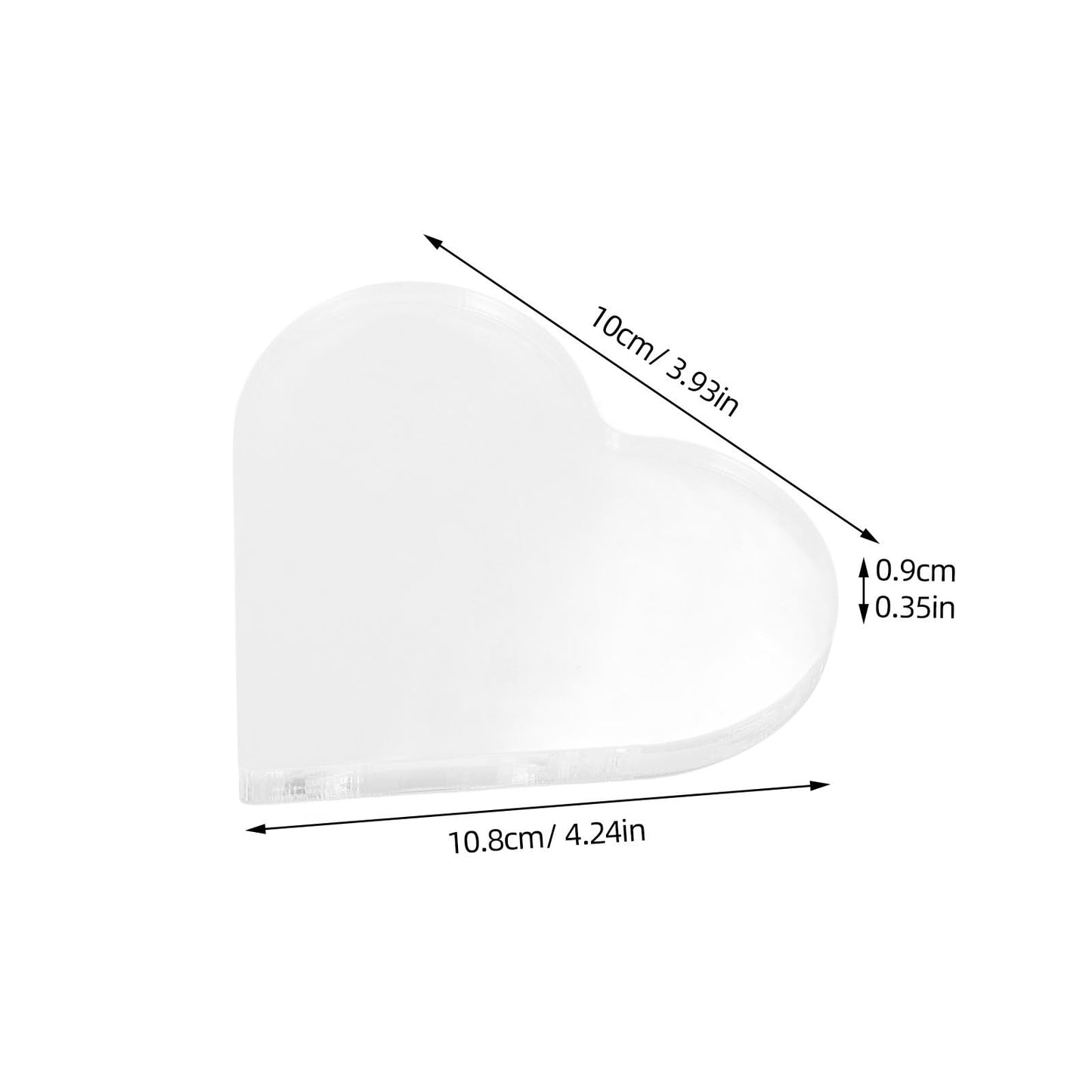 HOLIDYOYO Clear Acrylic Heart Ornament Blanks 4.25X3.93In Transparent DIY Craft Boards for Home Decoration Art Projects and Personalized