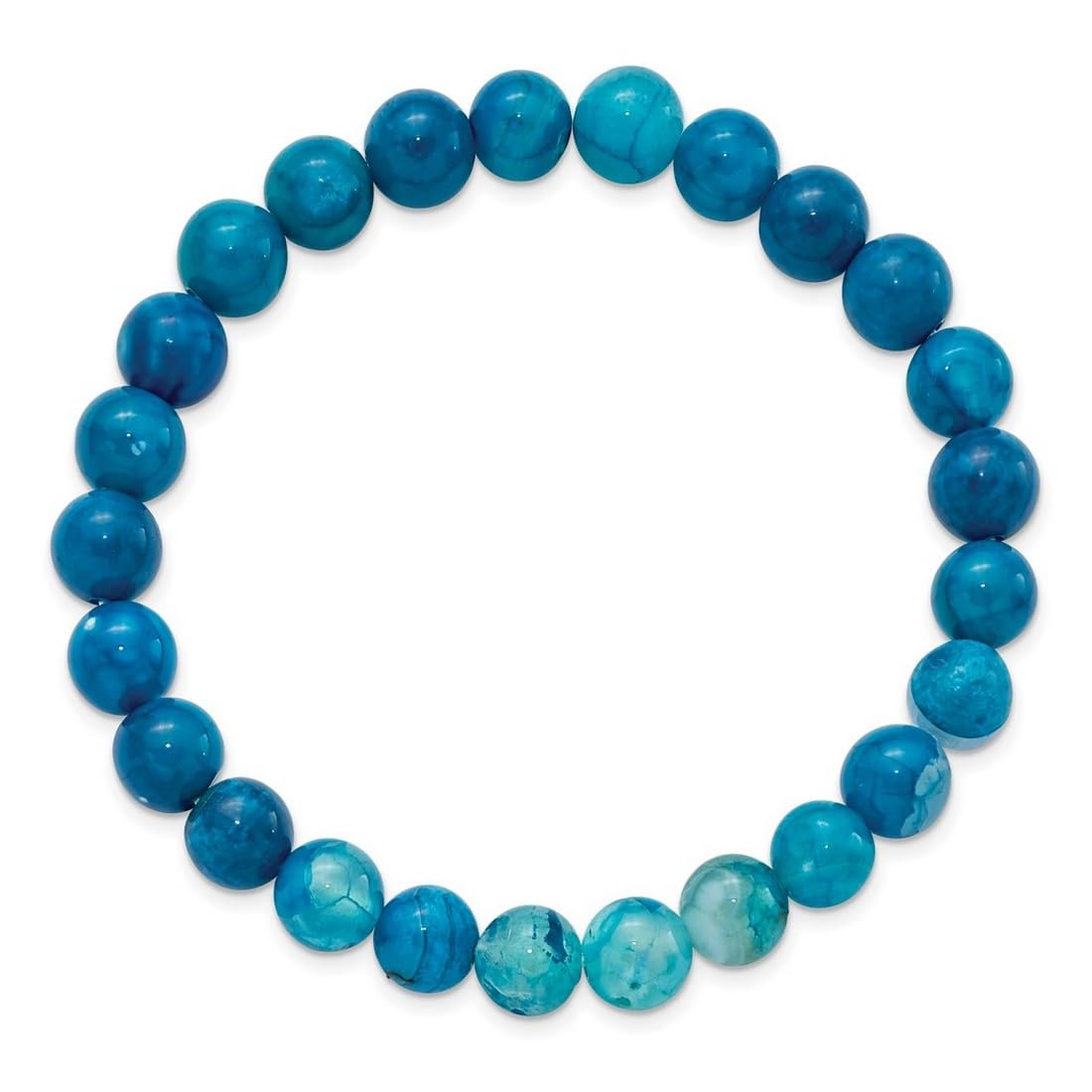 JewelryWeb 8mm Blue Fire Agate Beaded Stretch Bracelet Stretch Bracelet for Women