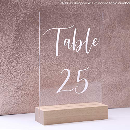 UNIQOOO 20 Pack 4" Birch Wood Stands for Wedding Acrylic Sign, Wood Table Number Holders for 1/8 Thick Acrylic Sheets | Wedding Display Stand, Card Holder, Great for Bar Menu, Retail Sign, Party and Events - color: Birch 20 pack