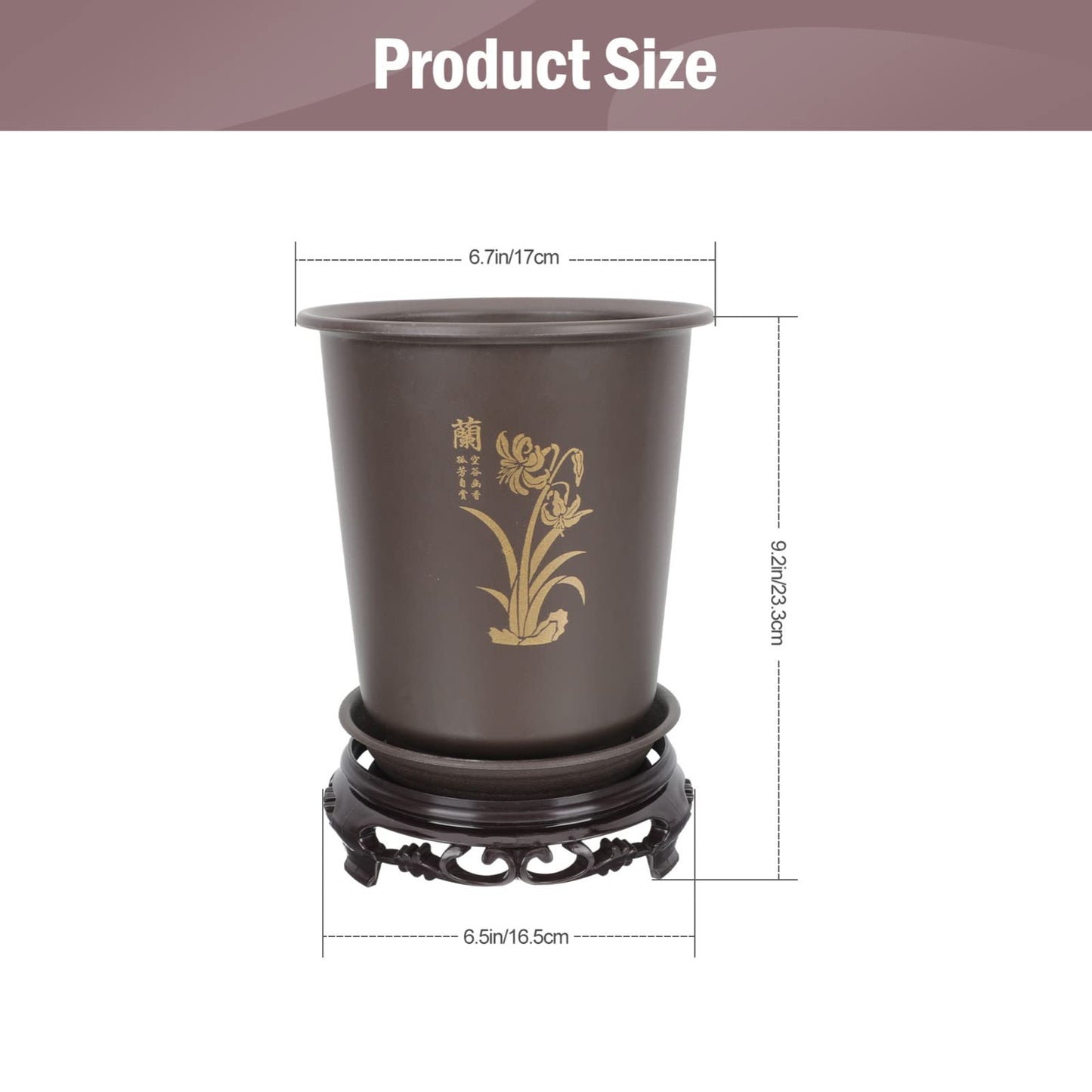 GANAZONO 2 PCS Orchid Flowerpots Rounded Flower Pots Plant Pots Plastic with Holes Drainage Base for Outdoor