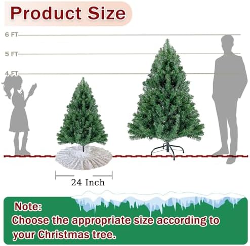 White Christmas Tree Skirt 24 Inch Sequin Tree Skirt Ruffle
