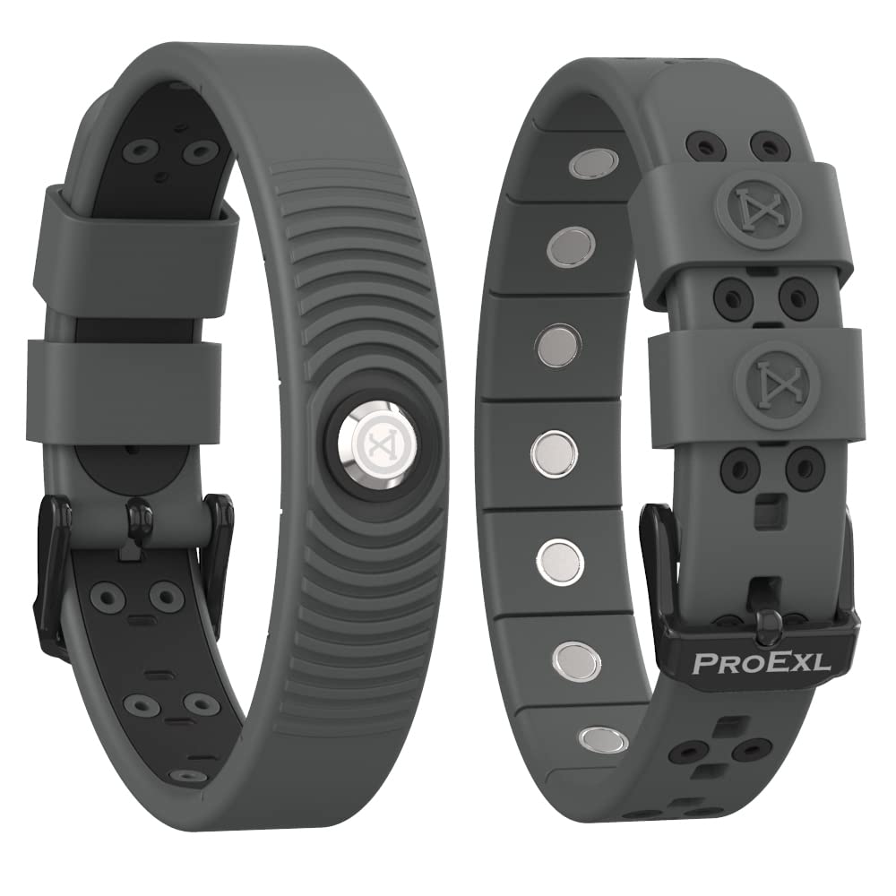 PROEXL 18 MAX Sports Magnetic Bracelet for Men - Waterproof - Breathable Strap - Super Strength - Gunmetal Gray
