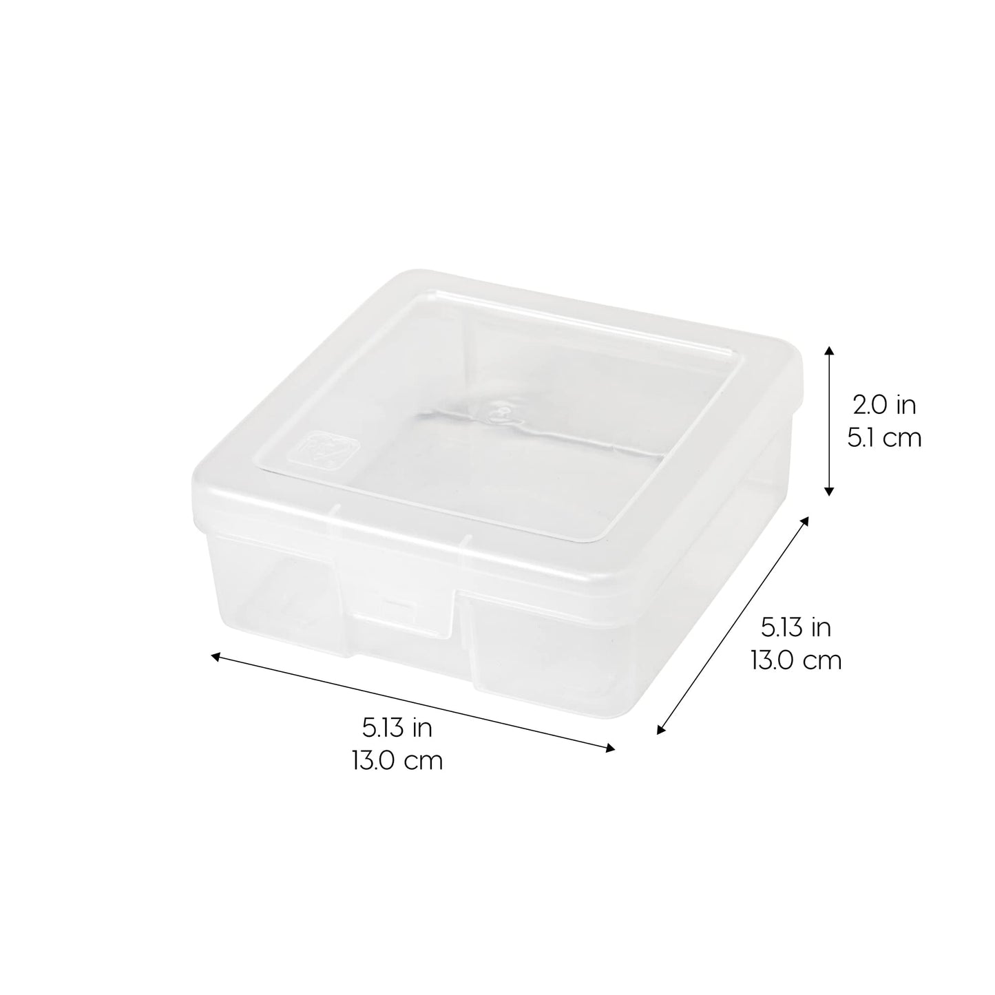 IRIS USA Pencil Case Boxes, 10-Pack, |Made in USA|, Plastic Bead Organizing Containers with Snap Lid for Arts, Crafts, Ephemera, Stickers, & Dance Cheer, Clear - Small