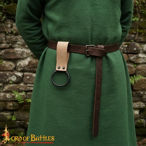 Lord of Battles Medieval Genuine Leather Axe Frog | Axe Holster with Belt Loop | Waist Holder for Axes, Tools - color: Natural