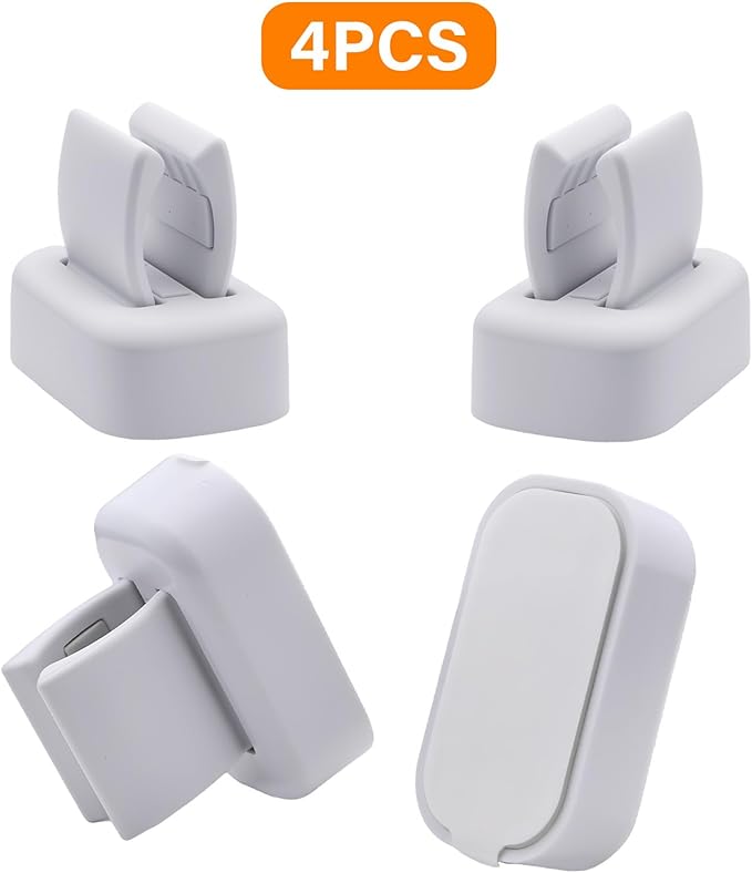 4 Pcs Toothbrush Holder Wall Mounted – Self Adhesive Multi-Function Organizer for Bathroom Wall, Dorm, Cabinet, Kitchen, and More, Detachable Dispenser (White) (4)