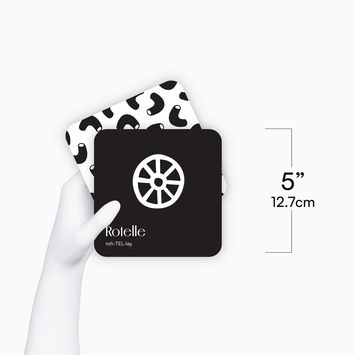 Pasta for Baby High Contrast Cards Sensory Toy Learning Activity Large Black and White Flash Cards Newborn Tummy Time Play 0+ Months Infant Essentials Curious Baby Activity Gift Set