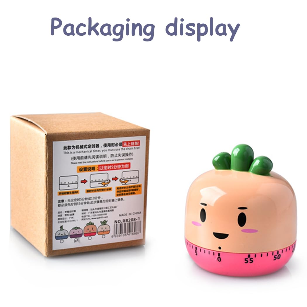 Ranvi Mechanical Cooking Timer, Cute Kitchen Timing Tool for Cooking Baking(Carrot Orange)