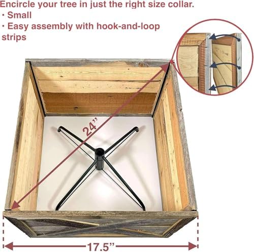 BARNWOODUSA Reclaimed Wood Tree Collar or Box – Rustic Tree Skirt Replaceme