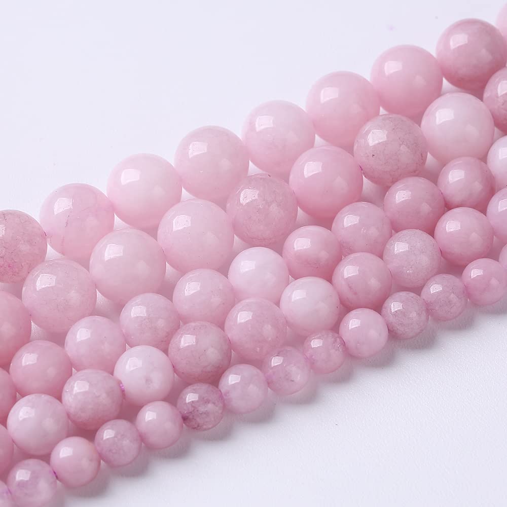 37pcs 10mm Natural Purple Kunzite Jade Stone Beads Round Loose Stone Beads for Jewelry Making DIY Bracelet Necklace Earrings 15" (Purple Kunzite, 10mm)