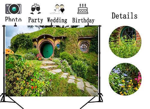 10X8FT Fantasy Rural Green Cabin Backdrop Birthday Party Banner Background Baby Shower Photography Seamless Vinyl Photo Studio Prop PGT546C - size: 10'X8'