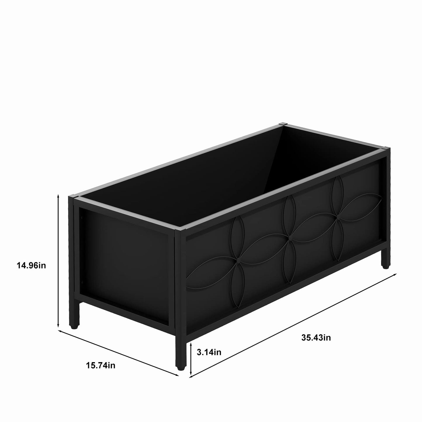 Zhongma Sturdy Raised Garden Bed with Inner Fabric Liners for Vegetables Flower, Planter Box for Backyard Patio Balcony. Inner Size: 33.85x14.17x11 inch