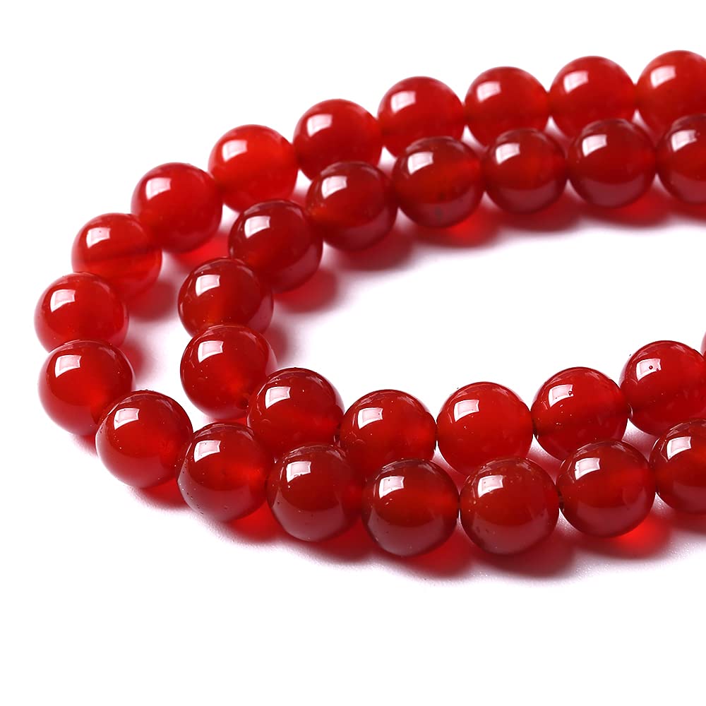 10mm 36pcs 7A Natural Red Agates Beads Round Loose Beads for Jewelry Making DIY Bracelet Necklace Energy Healing Power Stone Beads (Red Agate, 10mm)