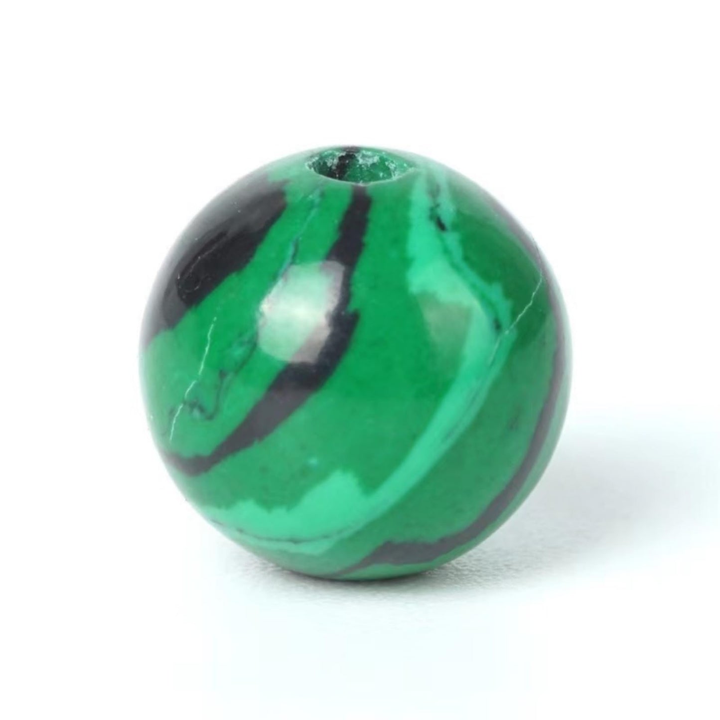 100Pcs Natural Stone 6mm Green Malachite Round Loose Gemstone Energy Healing Beads Hole Size 1mm DIY Smooth Beads for Bracelet Necklace Earrings Jewelry Making