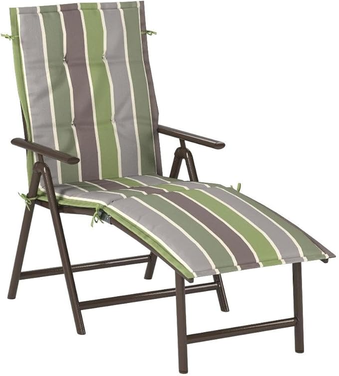 Kozyard Cozy Aluminum Reclining Lounge Chair - Perfect for Beach, Yard, Pool, and Patio Outdoor Chaise Lounge with Drink Holder, Weather Free Adjustable Assemble Free Beige Strip