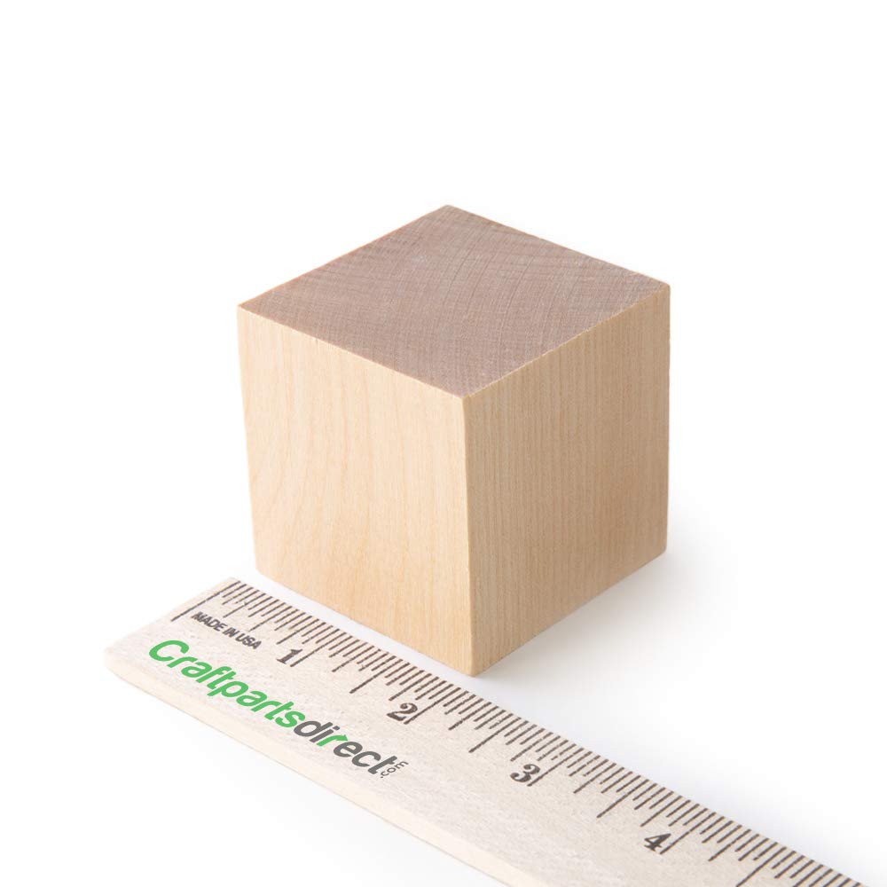 2 inch Maple Wood Cube - 50 Pack, Natural Solid Wooden Square Blocks, Unfinished – for Arts, Craft, and DIY People