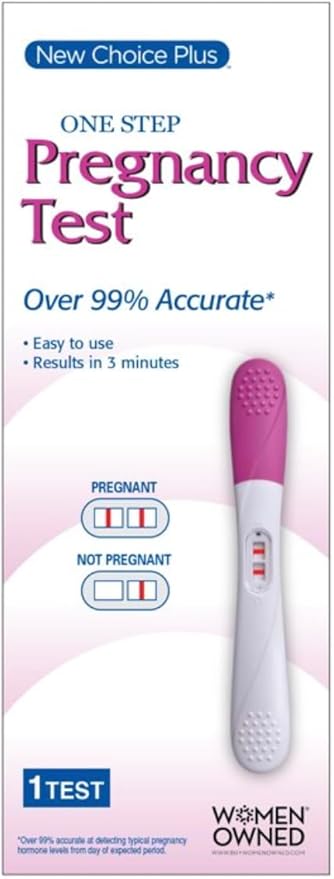 New Choice Plus One Step Pregnancy Test, Over 99% Accurate, Results in 3 Minutes