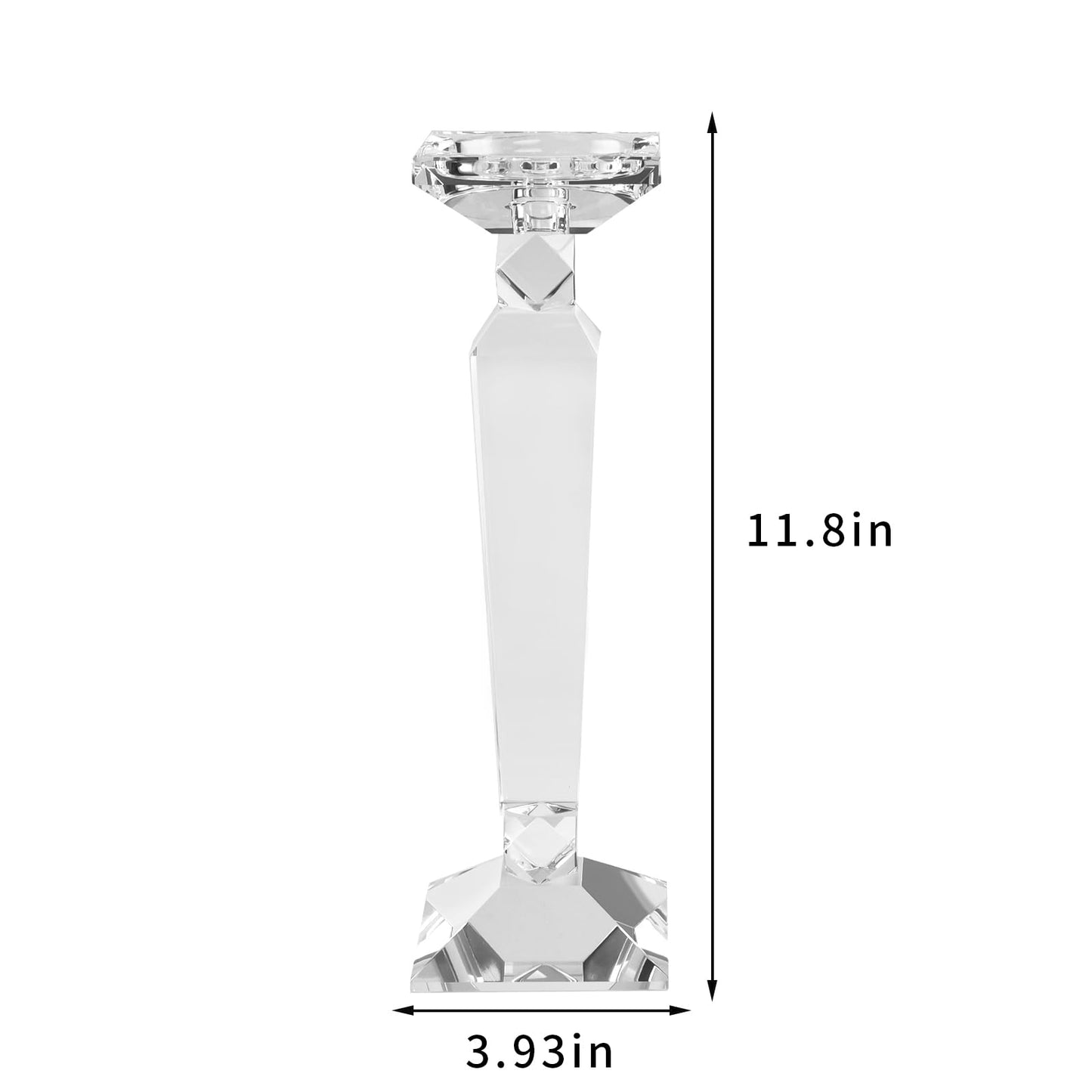 Crystal Candle Holders Set of 2,Crystal Taper/Pillar Candlestick Holders,Ultra Elegant & Modern Centerpiece Home Décor,Wedding(12inch Tall)
