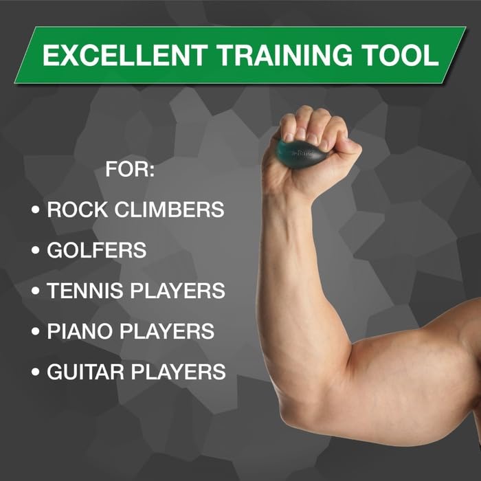 THERABAND Hand Exerciser, Ball For Hand, Wrist, Finger, Forearm, Grip Strengthening & Therapy, Squeeze Ball to Increase Hand Flexibility & Relieve Joint Pain, Green, Medium