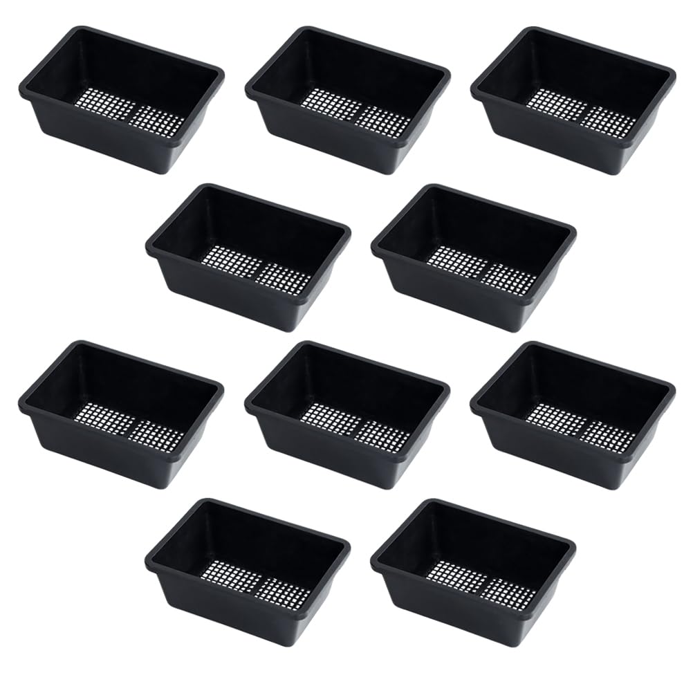 YARNOW 10 Pcs Mesh Bottom Trays Seedling Starter Trays Plastic Plant Reusable Recyclable Grow Plants Start Seeds Germination for Greenhouse Hydroponics Home Decor Accents
