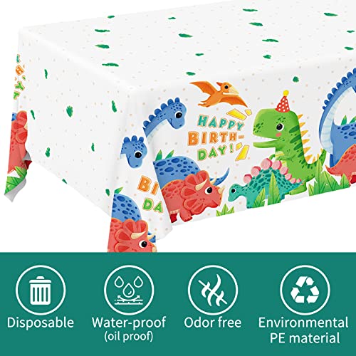 Dinosaur Party Supplies Disposable Tablecloth - Waterproof Plastic Rectangular Table Cover for Boys Kids Birthday, Baby Shower Decorations - 3PCS 54 X 108 Inch - style: dinosaur