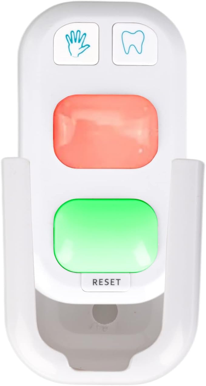 Kids Timer With Color Indicator Light - 2 Minutes Teeth Brush and 20 Seconds Hand Washing Timer - Stick-On Bathroom Training Coach for Children