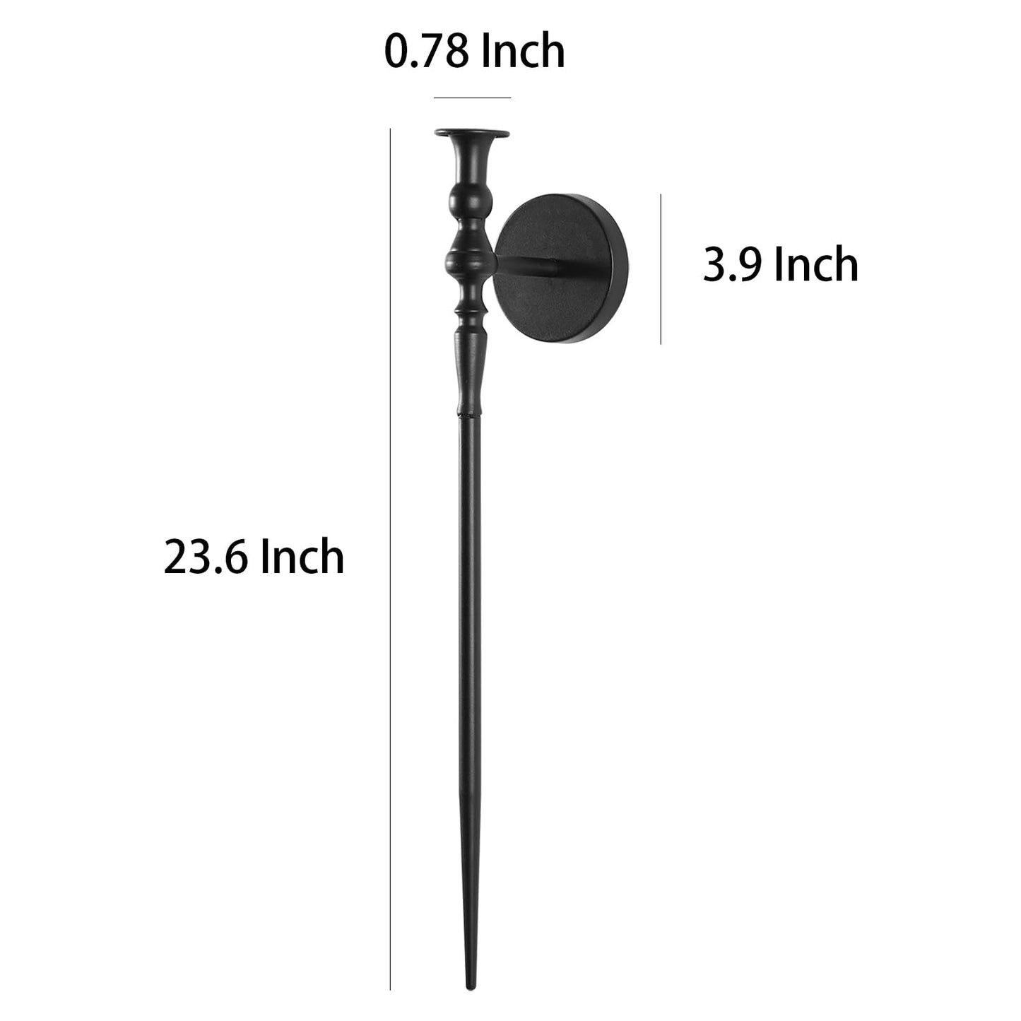Tim&Lin Wall Sconce Candlestick Holder Set of 2, Large Black Scepter Gothic Design Metal Wall Candle Holder, Home Wall Decoration for Living Room, Bathroom, Dining Room