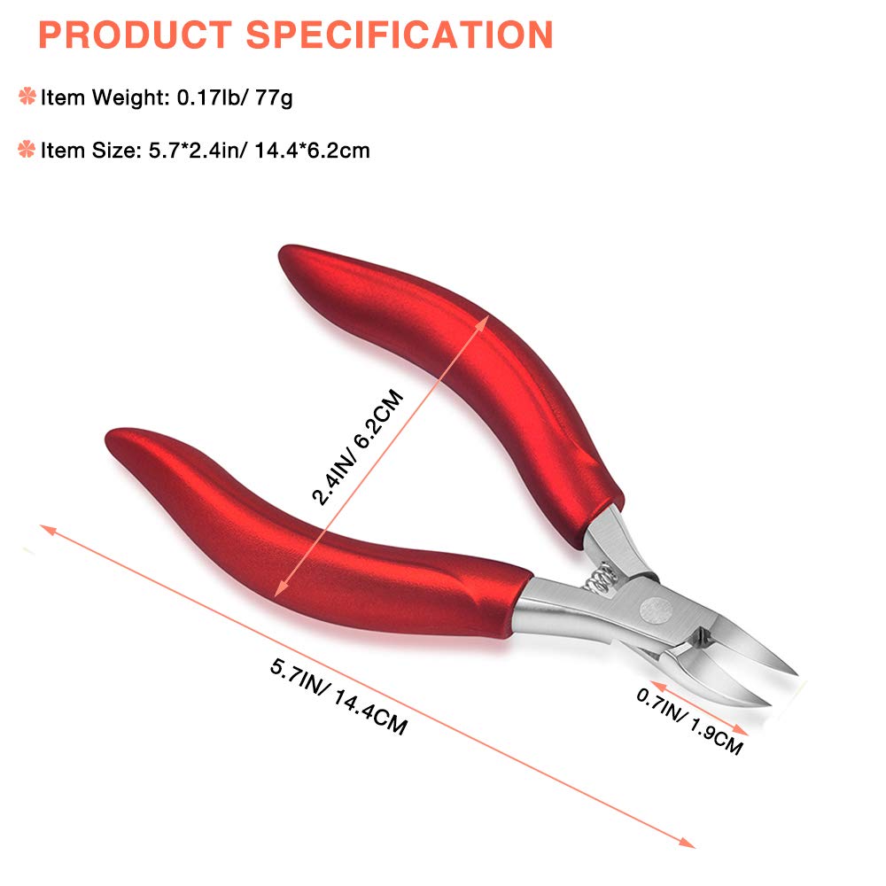 BEZOX Ingrown Nail Clippers - Precision Thick Toenail Clipper for Ingrown and Curly Nails, Comfort Grip Fingernail Clipper, Ergonomic Handle Toenail Scissors for Seniors