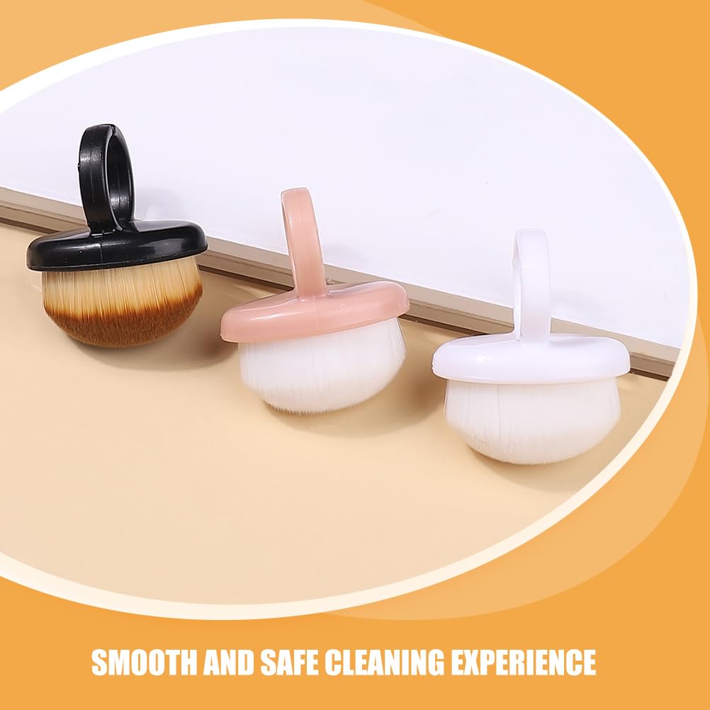 Beaupretty Nail Dust Brush Soft Bristle Fingernail Scrub Brush Short Handle Portable Manicure Tool for Cleaning and Polishing Nails
