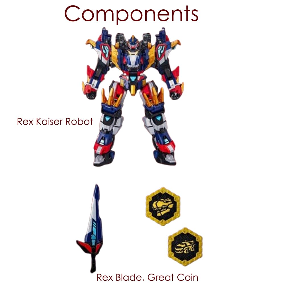 SIGNIM Miniforce Rexkaiser a Dinosaur and a car Combine to Transform into a Robot 12.6" x 7.5" x 14.6"