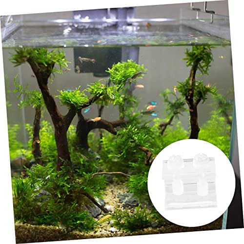 UKCOCO 2pcs Transparent Acrylic Clip for Fish Tank Background Durable Background Fixing Clips with Siphon Groove for Aquariums and Water Tanks