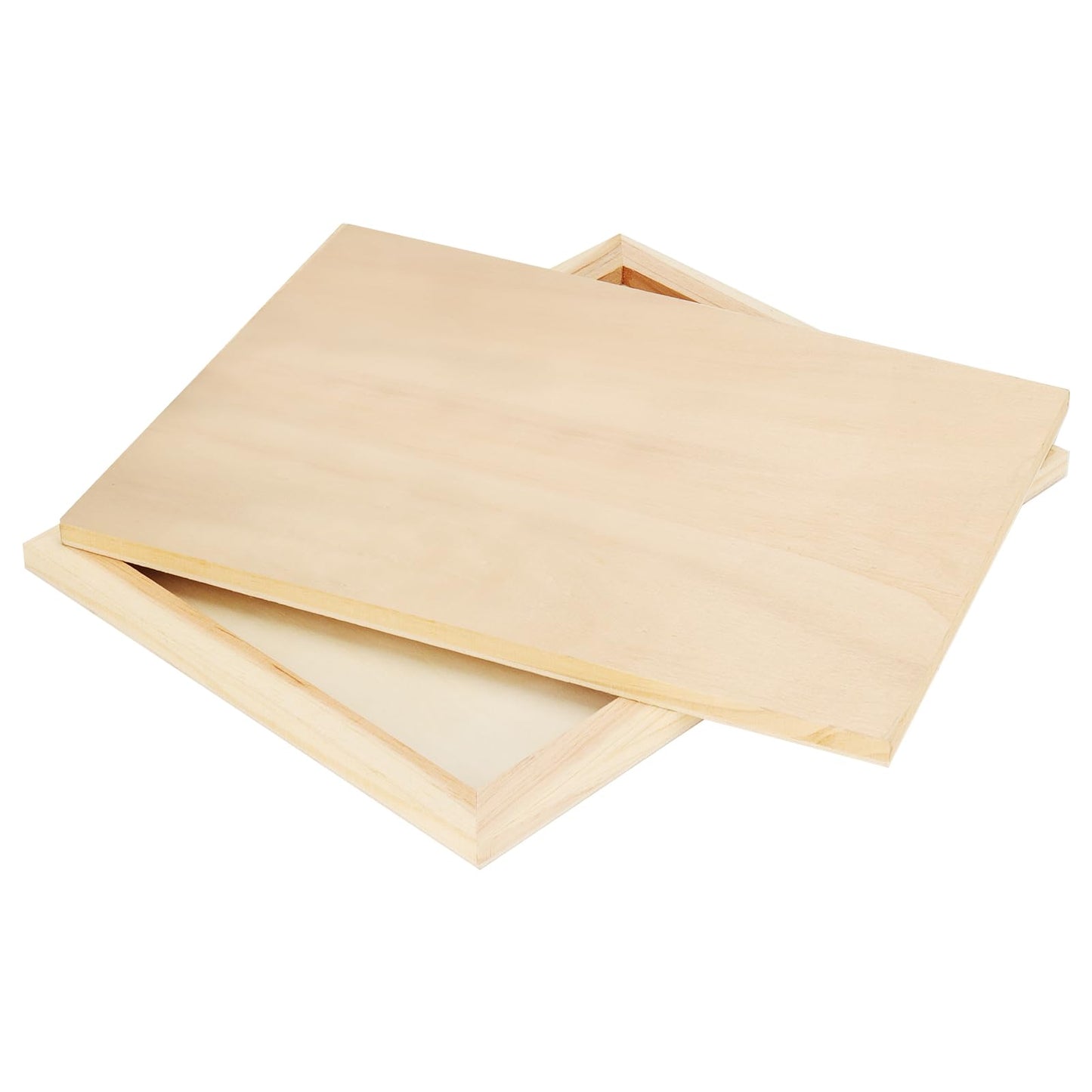 PINGEUI 12 Pack 9 x 12 Inch Blank Wood Canvas Panels, Unfinished Wooden Canvas Boards, Wood Cradled Painting Panel Boards, Artist Wooden Canvases for Painting, Pouring