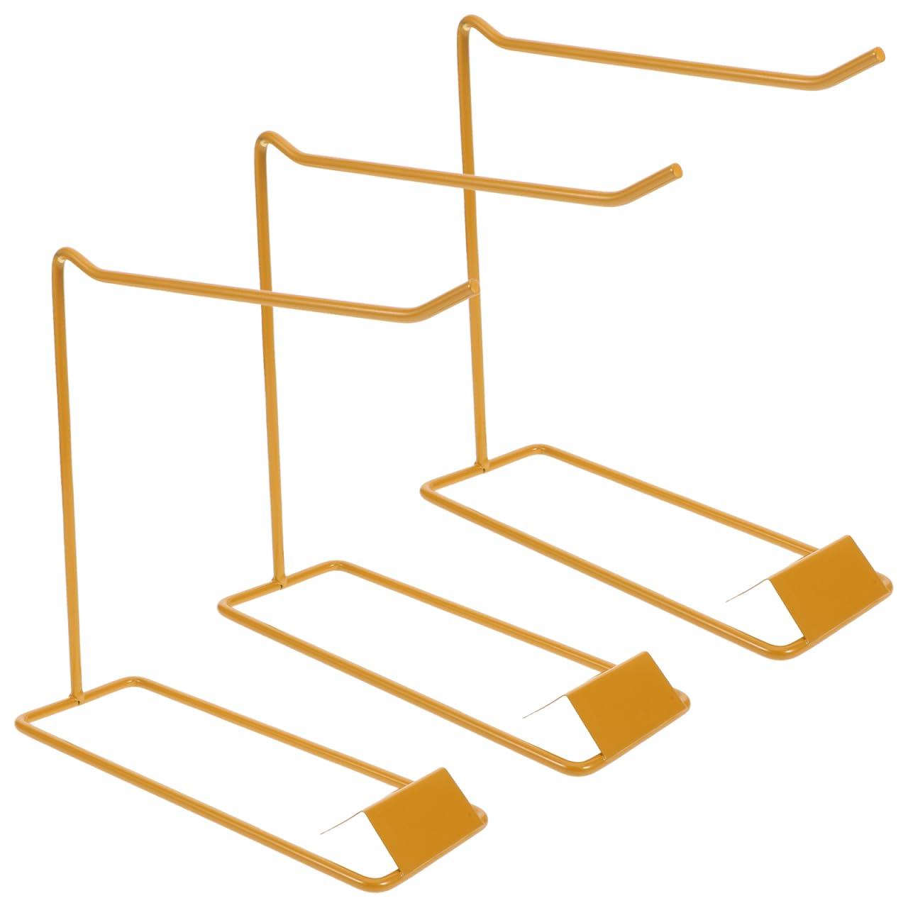COOPHYA 3Pcs Gold Nail Art Display Rack Iron Nail Color Chart Stand Gel Polish Sample Stick Holder for Manicure Salons and