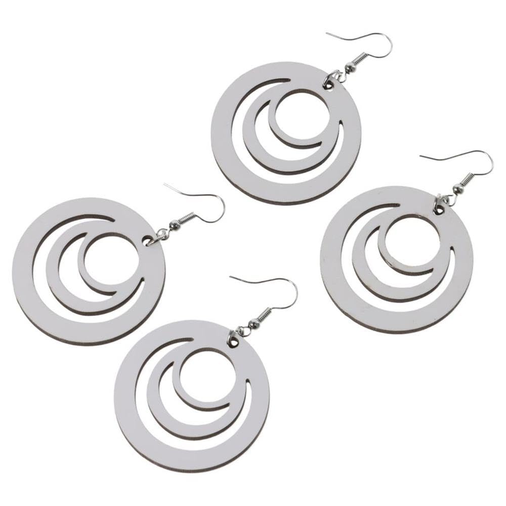 diyhub 30 Set Sublimation Blank Hollow Round Earrings Unfinished Teardrop Dangle Earrings Pendant for DIY Jewelry Making