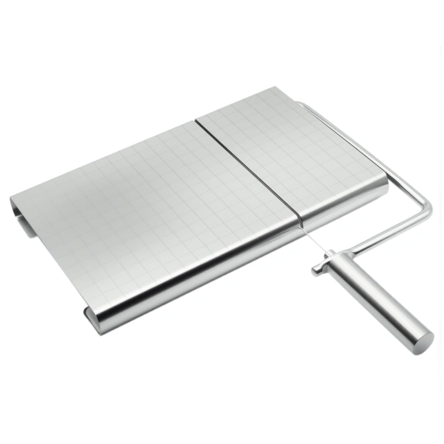 HAJXZH 1PCS Cheese Cutter Slicer Board Stainless Steel Block Cheese Slicer with Grid Scale Lines and Replacement Wires