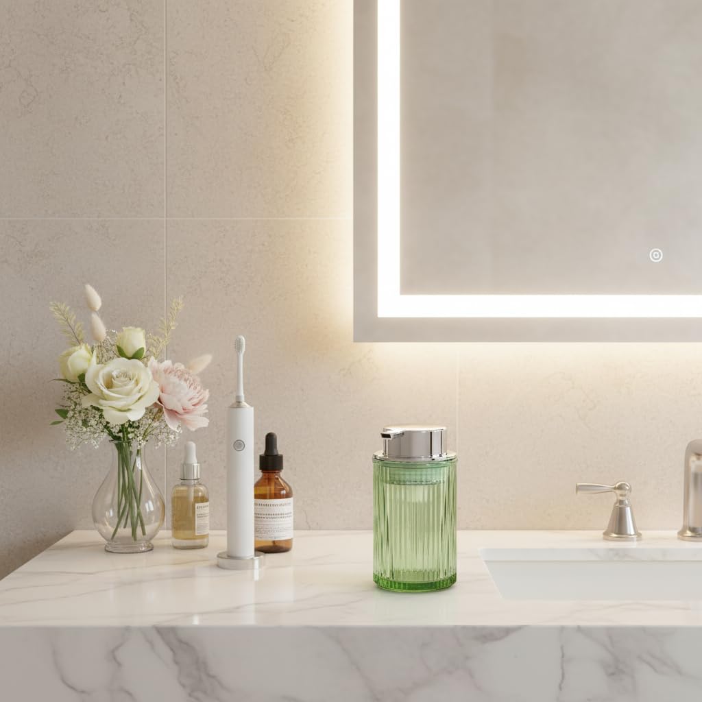 Foaming Soap Dispenser Bathroom Green Glass Foam Hand Soap Dispenser