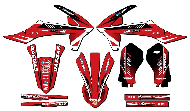 2021-2024 MC-E 3 Surge Red Senge Graphics Base Kit Compatible with GASGAS - color: Red, size: Base Kit