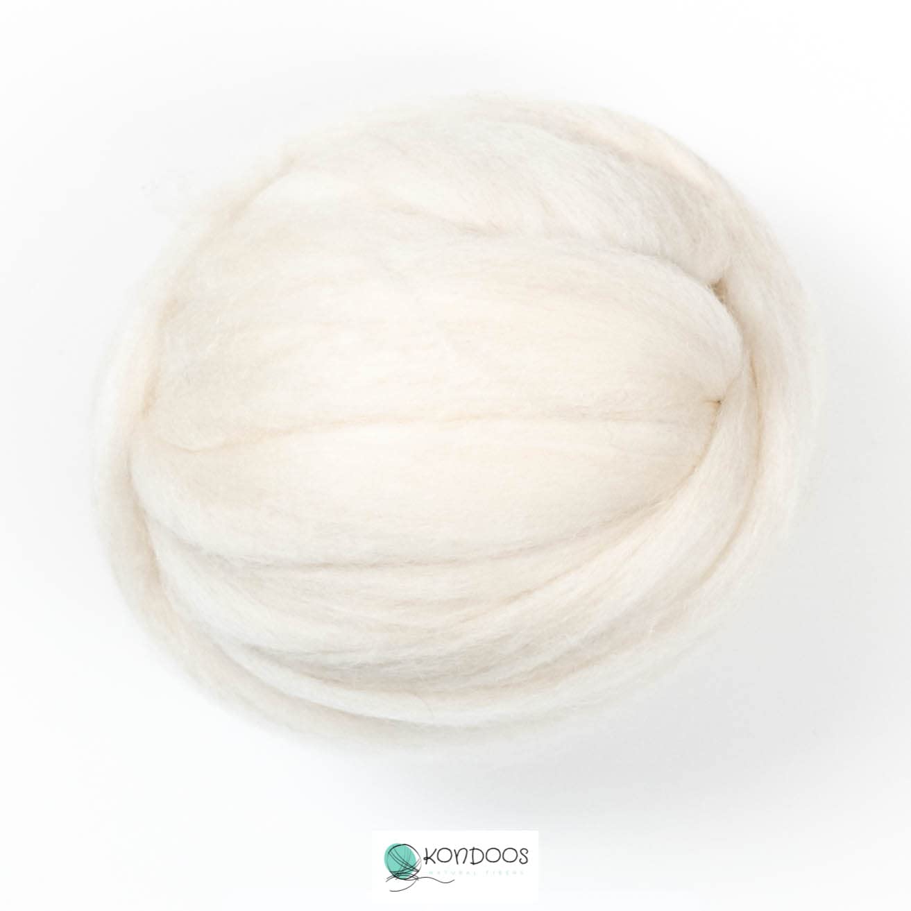 Kondoos Natural Wool roving, 8 OZ. Best for Needle Felting, handcrafts and Spinning. Natural Colours, un-Dyed. Wool Yarn, Felting Core, Carded Stuffing White Ecru, 8 oz