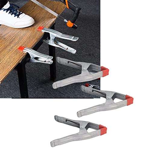 Heavy Duty 9 Inch Spring Clamps A Shape Metal Woodworking Clips for Tarpaulins Wooden Boards Photography Backgrounds Galvanized Iron Silver Red 3PCS Set