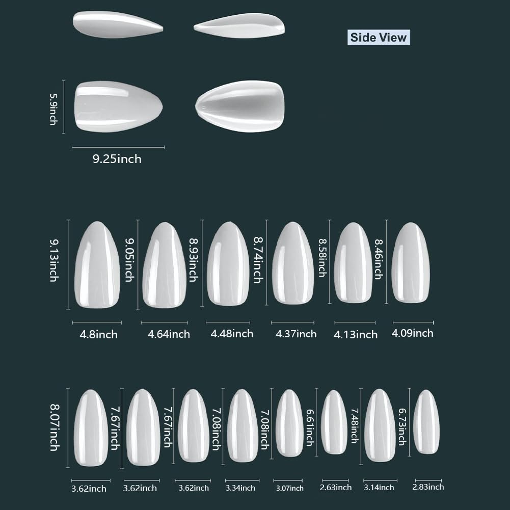 WAFOLOZE Press On Nails Long Almond Fake Nails Holiday Nail Press Ons With Simple White Lines Cat's Eye Design, Artificial False Nails Stick On Nails for Women-30Pcs