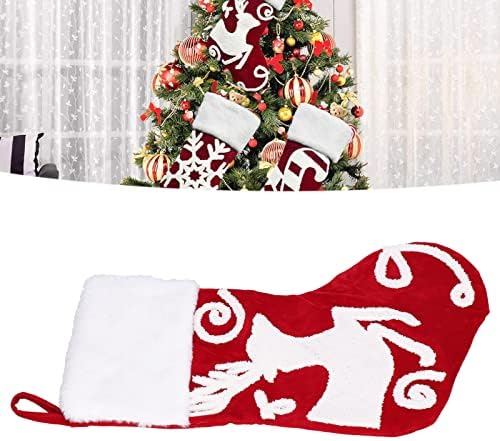 Christmas Stockings, Cute Christmas Stocking Christmas Tree Ornament Gift Bag, Christmas Fireplace Pendant, for Family Xmas Tree Party Holiday Decoration Gift (Deer)