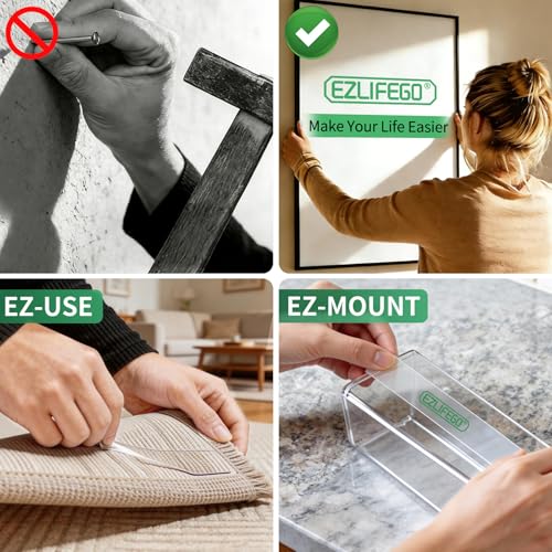 EZlifego Double Sided Tape Heavy Duty(Extra Large 16.5FT), Nano Adhesive Mounting Tape Wall Decor,Sticky Picture Hanging Adhesive Strips Poster Tape - size: 16.5 Feet
