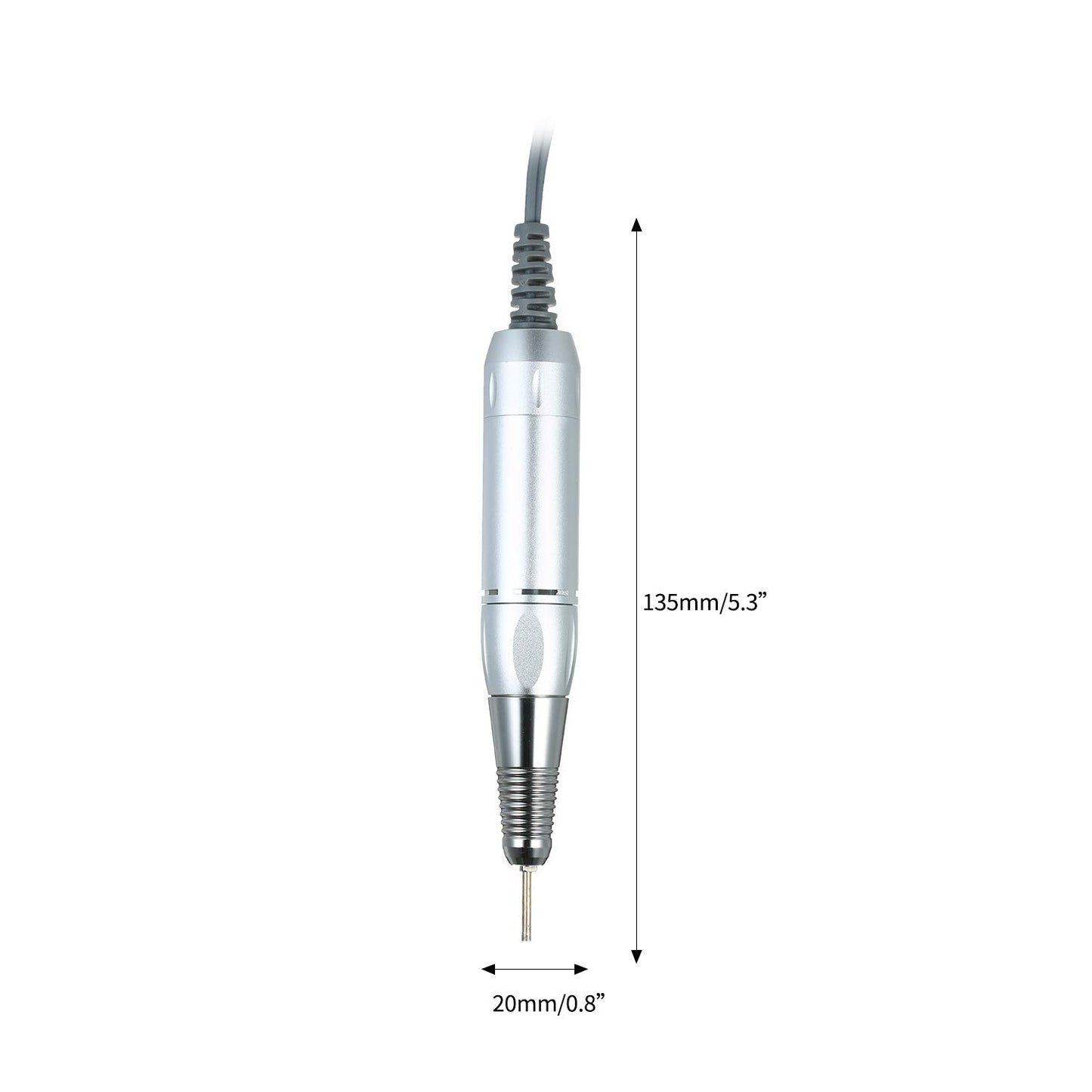 Sunydog Professional Electric Nail Art Drill Pen Handle File Polish Grind Machine Handpiece Manicure Pedicure Tool Nail Art Accessories Sliver