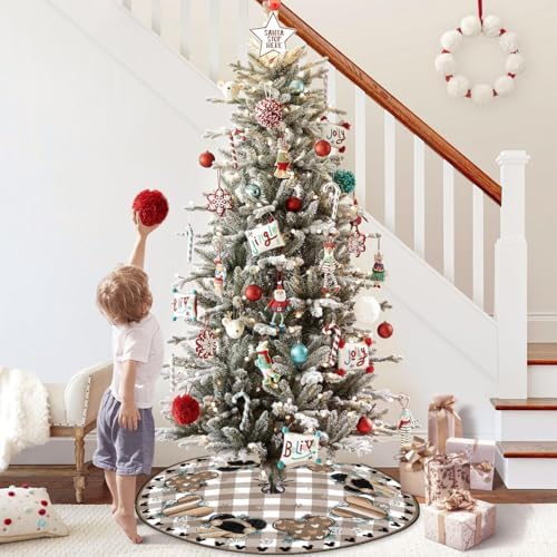 Christmas Tree Skirt 48 Inch Winter Xmas HoHoHo Home Party Decor
