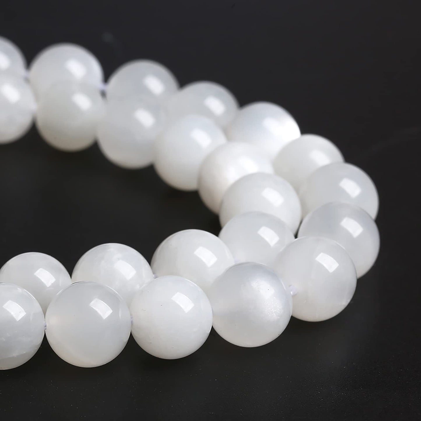 6MM 60PCS Natural White Moonstone Gemstone AAA Grade Crystal Spacer Loose Beads for Jewelry Making DIY Bracelet 15 Inches 1 Strand