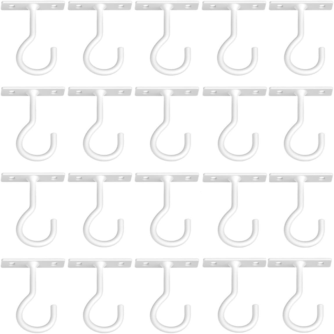QTJUST Ceiling Hooks for Hanging Plants 20pack 2.5inch White