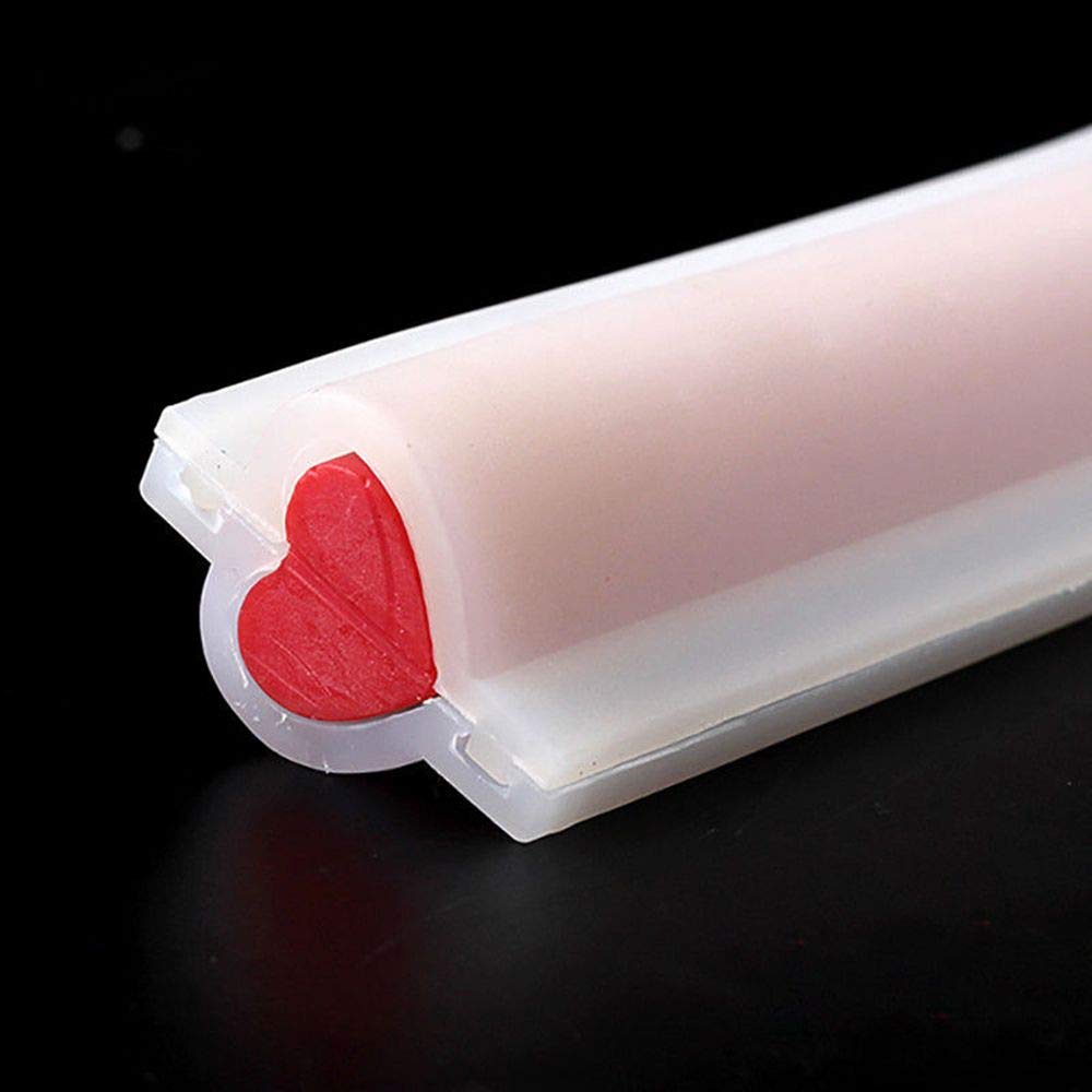 EORTA Heart Shaped Silicone Mold Tube Column Handmade Soap Candle Chocolate/Cake/Mousse/Loaf Baking Tools for DIY Craft Dessert Clay Party Decoration, White