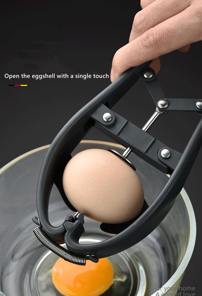 Egg Cracker Stainless Steel Egg Separator Automatic Egg Cracker for Raw Egg White Separator Handheld Egg Opener Easy Eggshell Cutter Creative Kitchen Gadget
