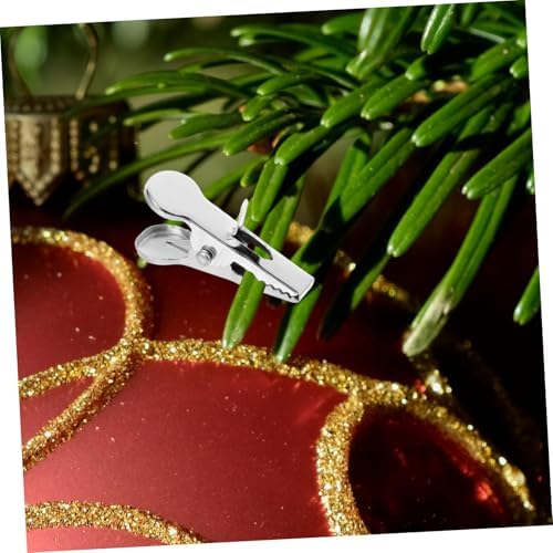 100pcs Christmas Decoration Clip Flower Hanging Clips Flower Decoration Clip Artificial Flower Hanger Alligator Clips for Ornaments Flower Ornament Clips Garland Clips Iron Silver